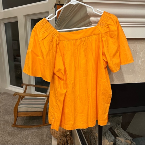 NWT LOFT Petite M Orange Square Neck Top - Picture 3 of 8